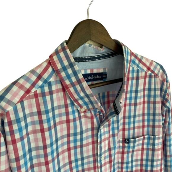 Tackle & Tides Blue, Pink and White Plaid Button Down - XXL - Picture 2 of 5